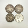 Lot of 4 Coins, BRAZIL SILVER 2000 Reis 1869, 1887, 1888