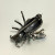 Vintage Sterling Silver & Enamel Bee Pin With Marcasite & Ruby Stone Eyes
