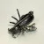 Vintage Sterling Silver & Enamel Bee Pin With Marcasite & Ruby Stone Eyes