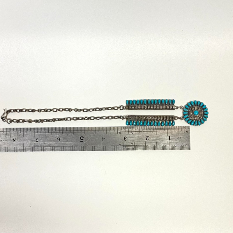 Zuni sterling silver turquoise necklace by Art Acoya