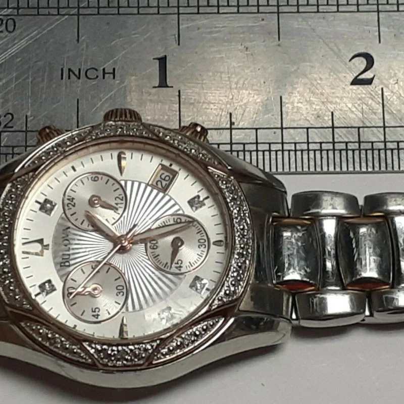 BULOVA  DIAMOND WATCH, Wrist size 6.25 inches