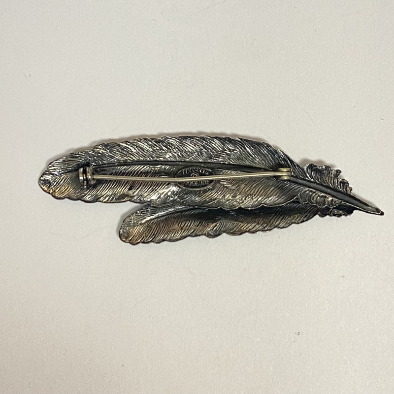Antique DANECRAFT Sterling Silver Feather Pendant Brooch Pin Antique DANECRAFT Sterling Silver Feather Pendant Brooch Pin