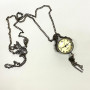 Retro Steampunk Quartz Pocket Watch Black/Bronze Dial Ball Necklace Chain Gifts