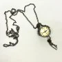 Retro Steampunk Quartz Pocket Watch Black/Bronze Dial Ball Necklace Chain Gifts