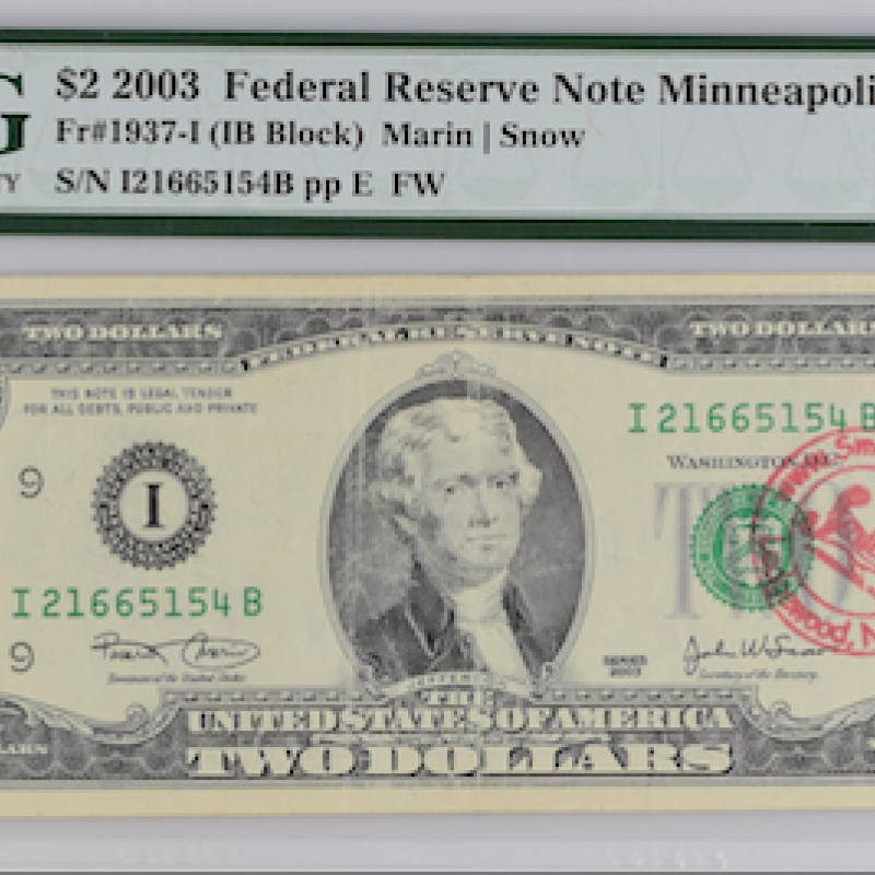 PMG 40  FR#1937-I $2 2003  (IB BLOCK ) MARIN/SNOW.  EXTREMELY FINE