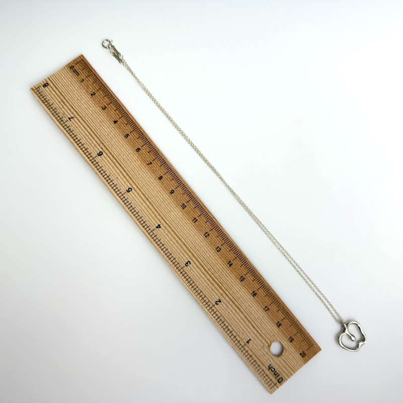 Tiffany & Co Sterling Silver Necklace Apple Pendant Elsa Peretti 16"Length Chain