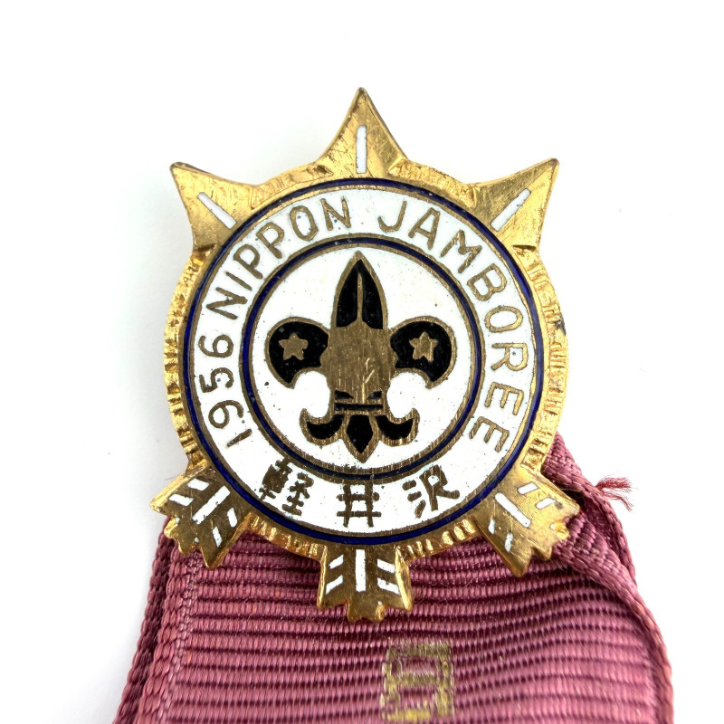 1956 JAPAN NIPPON JAMBOREE PIN & RIBBON