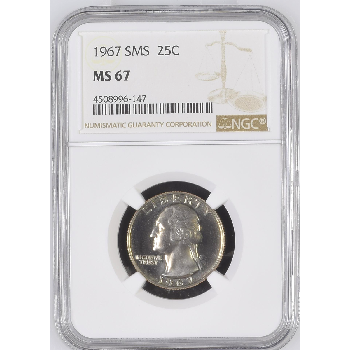 NGC 1967 SMS George Washington 25c MS 67 Mint Coin