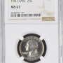 NGC 1967 SMS George Washington 25c MS 67 Mint Coin