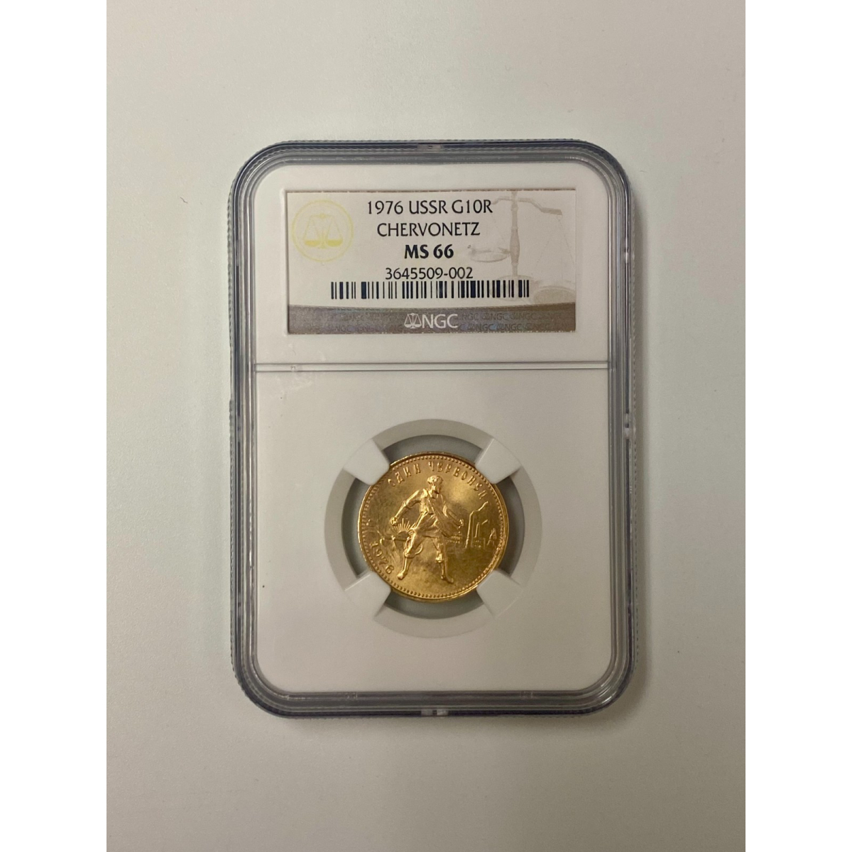 1976 Chervonetz 10 Roubles NGC MS66
