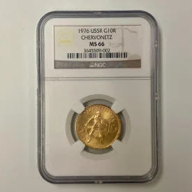 1976 Chervonetz 10 Roubles NGC MS66