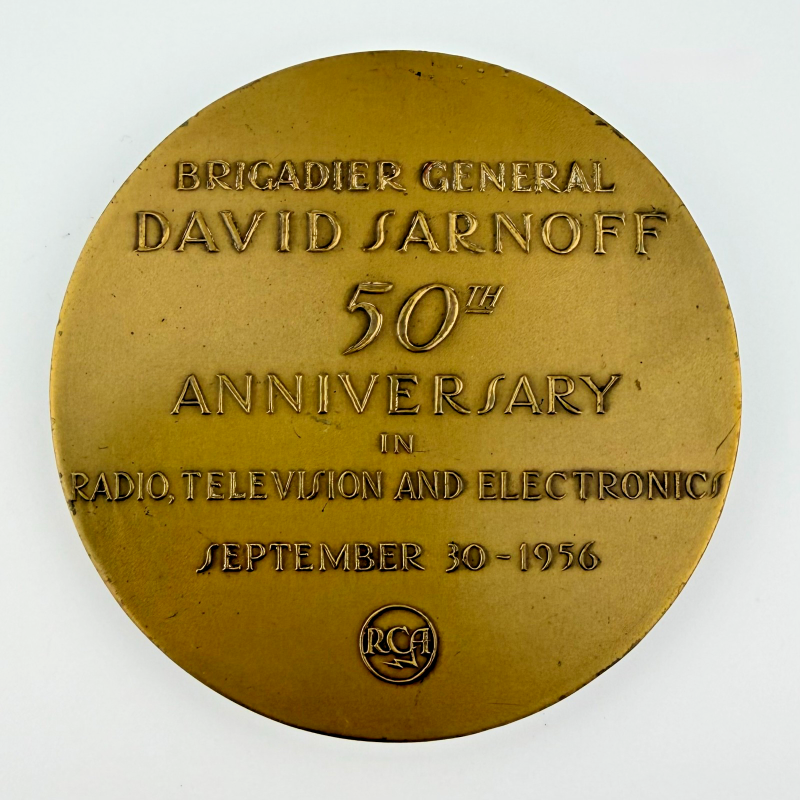 1956 David Sarnoff 50th Anniversary At RCA 3" 77mm Bronze Medal by Medallic Art