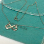 Tiffany & Co. Paloma Picasso Sterling Silver Double Heart Pendant Necklace