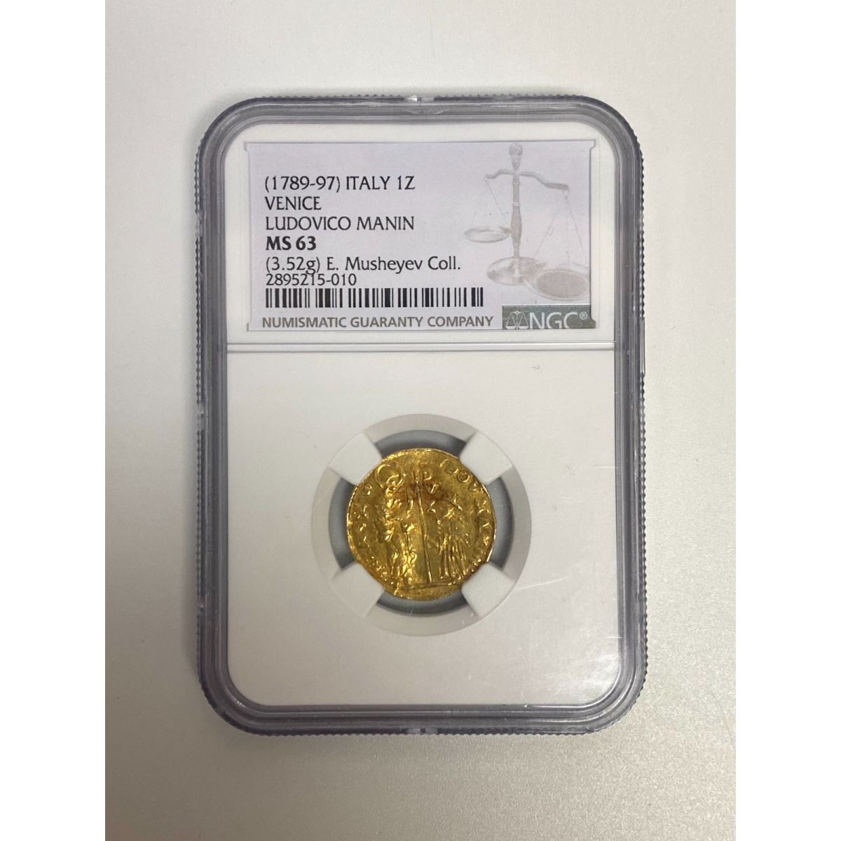 1789-97 Italy Gold Zecchino Venice Ludovico Manin NGC MS63