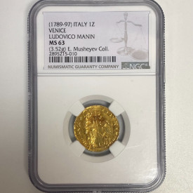 1789-97 Italy Gold Zecchino Venice Ludovico Manin NGC MS63