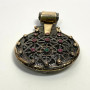 Bora 925 Silver With Emerald and Ruby Stones Pendant