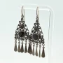Oxidized Sterling Silver Black Onyx Chandelier Dangle Earrings - 925 China