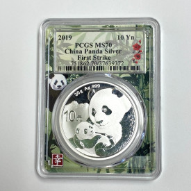 2019 10 Yn China People’s Republic PCGS MS 70 Panda Silver 1st Strike