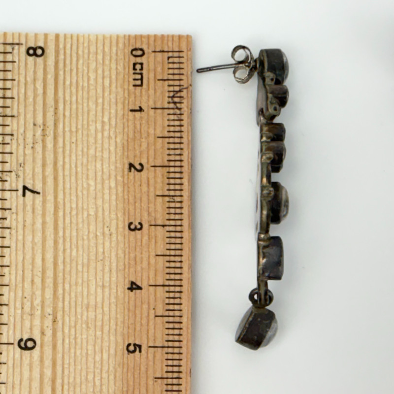 Nicky Butler India Sterling Silver 925 Moonstone & Garnet Dangle Earrings