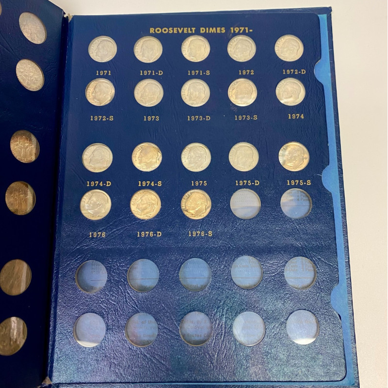 Complete Album #9587 Roosevelt Dimes 1946- including proof-only issues, 78 coins