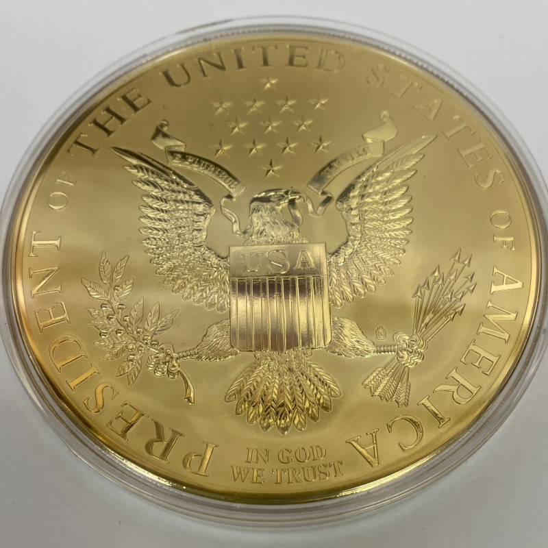 John F. Kennedy Commemorative Coin layered in 24K Gold w/ COA John F. Kennedy Commemorative Coin layered in 24K Gold w/ COA