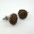 Brutalist Style Silver Tone Cufflinks Brown Pin Heads Bed Nails Dante Vintage