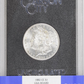 1882-CC Morgan Dollar $1 MS 63 NGC GSA Hoard Box and COA