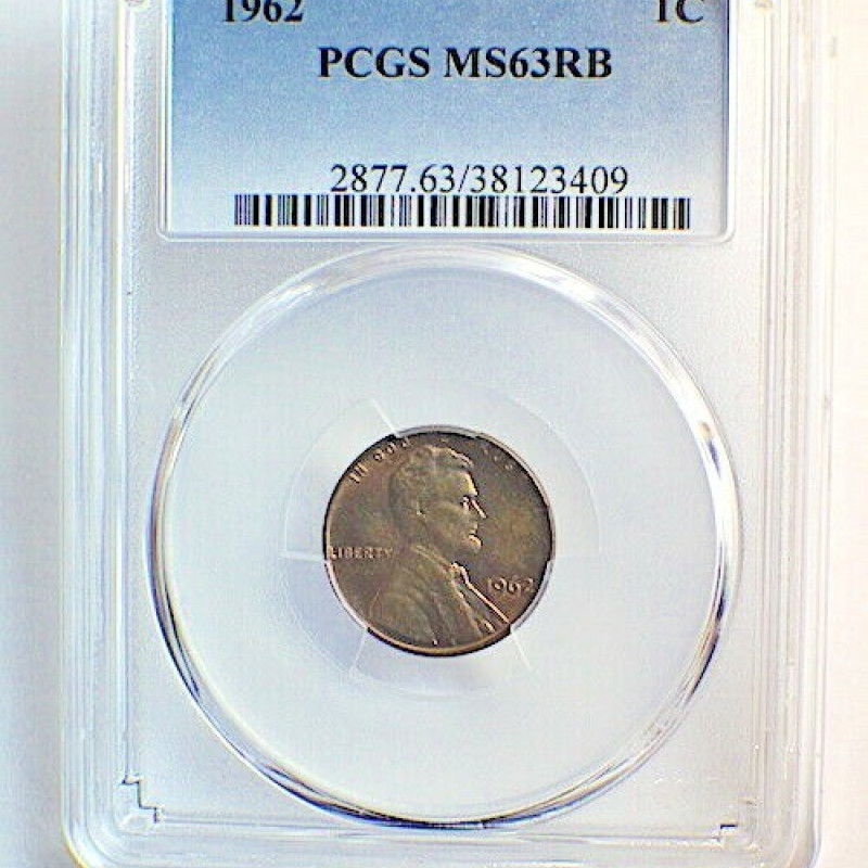 1962 PCGCMS 63 RB LINCOLN MEMORIAL PENNY 1C 1962 PCGCMS 63 RB LINCOLN MEMORIAL PENNY 1C