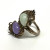 Joy Jade and White Sapphires Sterling Silver Shape Dragon Ring