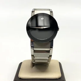 Movado Stainless Steel Men's 35mm Museum Dial Watch Model 84G1 1896, band 7.25&