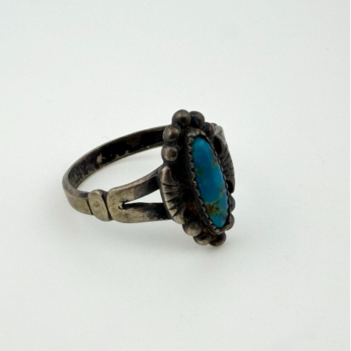 Navajo 925 Sterling Silver Vintage Blue Turquoise Ring - Size 7 Navajo 925 Sterling Silver Vintage Blue Turquoise Ring - Size 7
