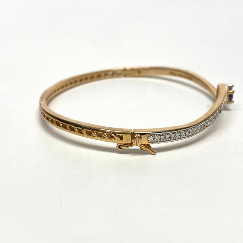 PAJ Gold Plated Amethyst Bangle Bracelet, BB CHINA