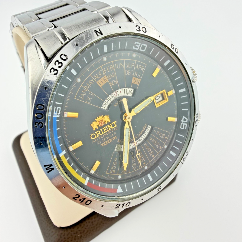 Rare watch Orient, Automatic, multi-calendar. Japan watch. 21 Jewels. Day-Date.