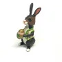 Authentic Vintage Heirloom Edition Rabbit Bunny Holding Egg Cast Iron Figurine !