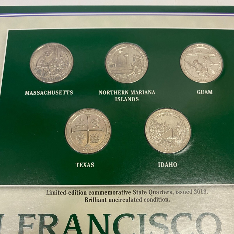 Limited-edition commemorative State Quarters, issued 2019. Brilliant condition