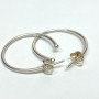 100% Authentic Pandora Post Medium Round Smooth Hoop Earrings - 290650