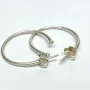 100% Authentic Pandora Post Medium Round Smooth Hoop Earrings - 290650