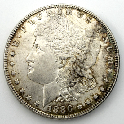 BU 1886 $1 Morgan Dollar Silver Philadelphia. #001
