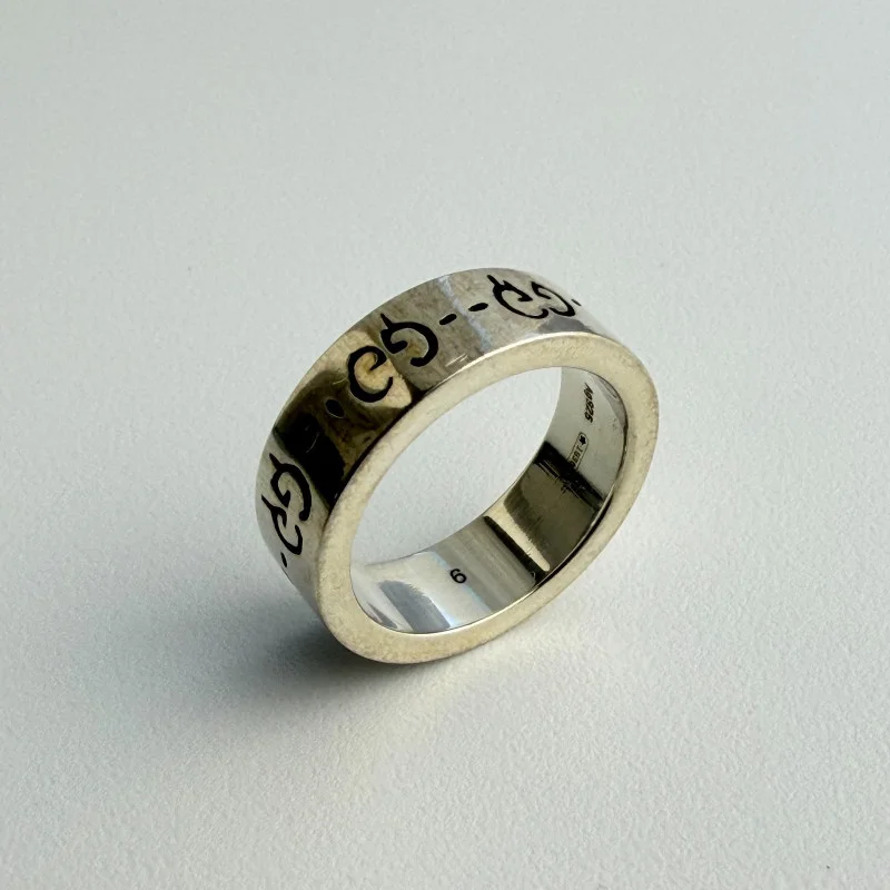 Gucci Ghost Ring Silver - Size 5 - Made in Italy - 0701 ARGENTO