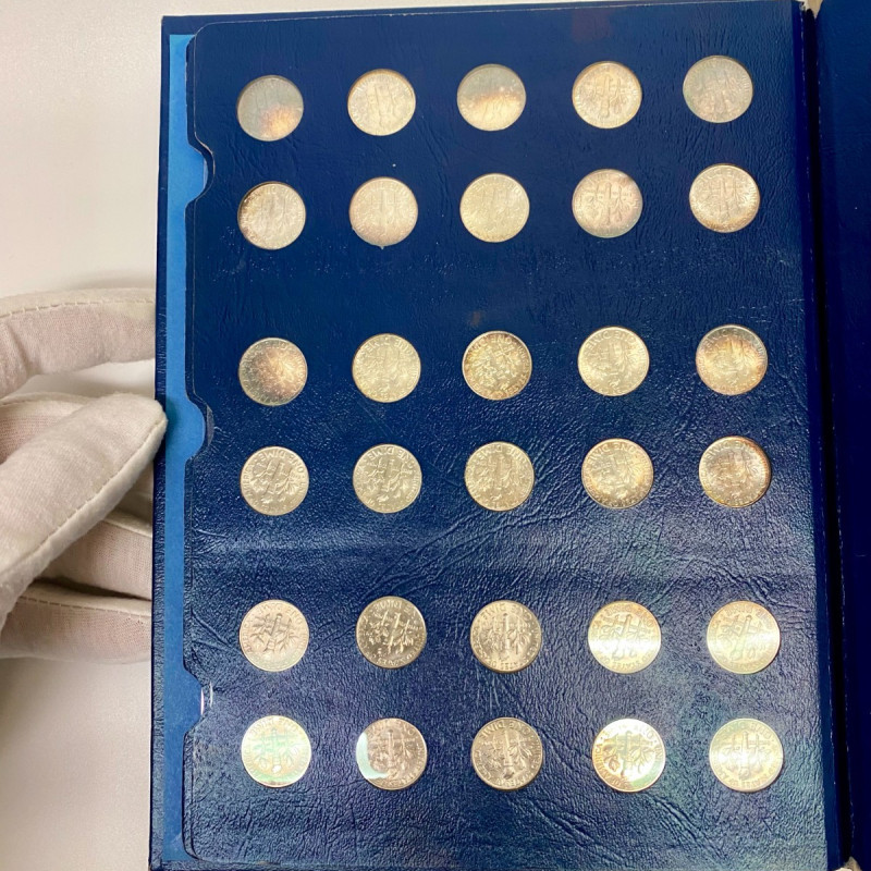 Complete Album #9587 Roosevelt Dimes 1946- including proof-only issues, 78 coins