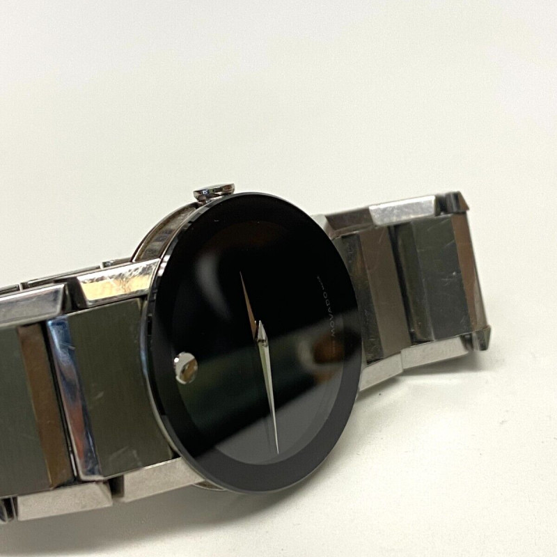 Movado Stainless Steel Men's 35mm Museum Dial Watch Model 84G1 1896, band 7.25"