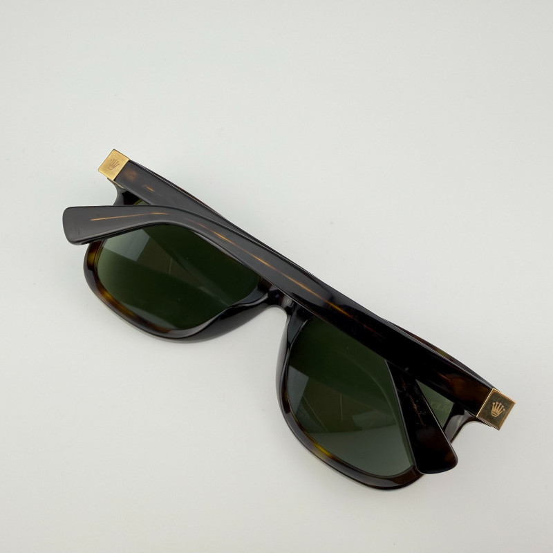 Rare Vintage ROLEX 1001/S Tortoiseshell Gold Crown Sunglasses 52mm