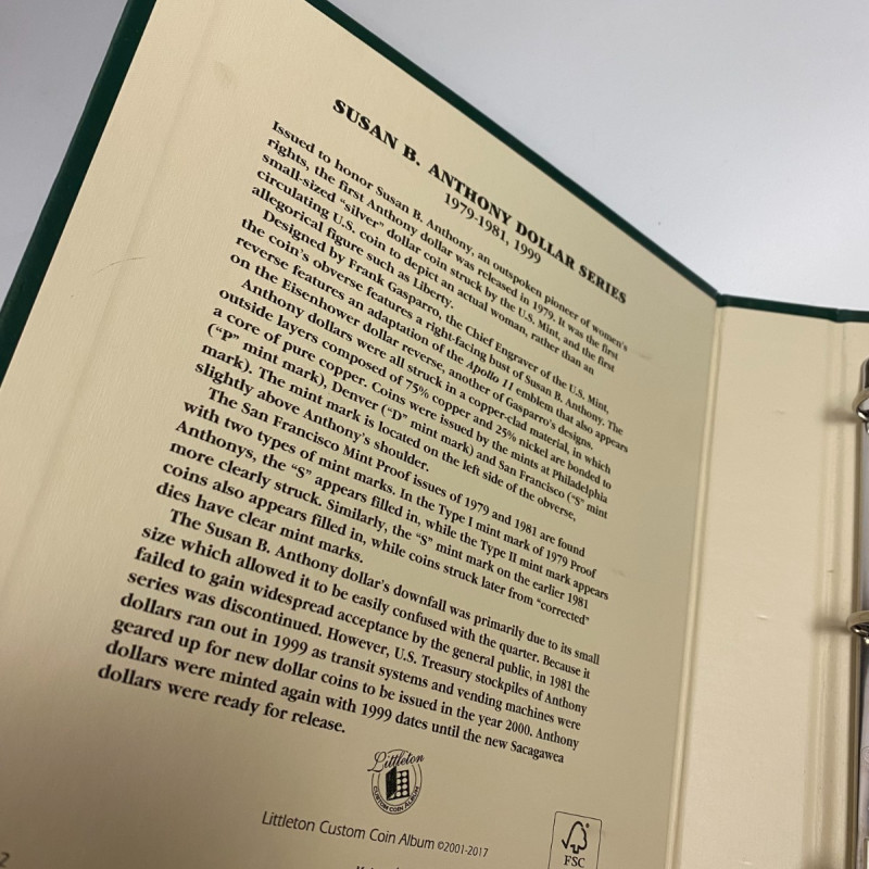 Susan B. Anthony Dollars Series 1979-1981, 1999, LCA12, 18 Coins Susan B. Anthony Dollars Series 1979-1981, 1999, LCA12, 18 Coins