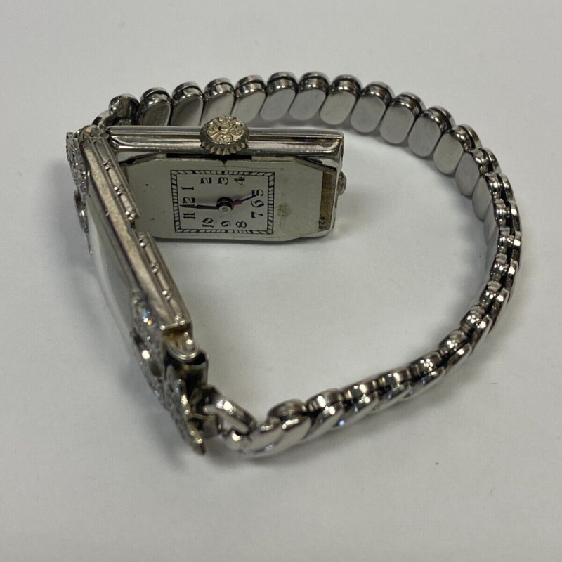 Rare Vintage Kestenmade 18K White Gold & Platinum Ladies Watch - Diamond Accents