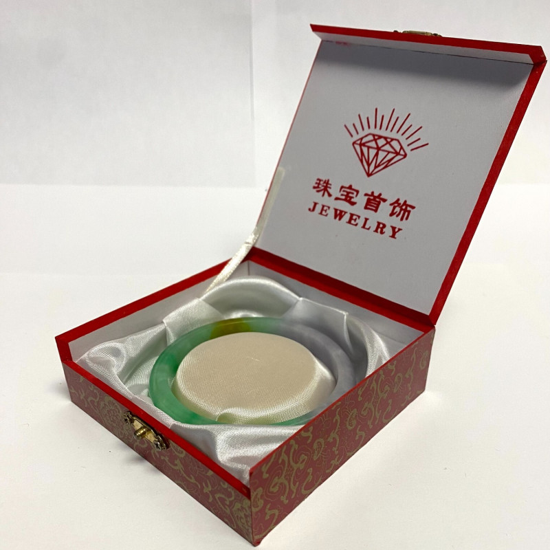 Chinese Russet Pale Mottled Soft Green Jade Bangle Bracelet 57 mm Chinese Russet Pale Mottled Soft Green Jade Bangle Bracelet 57 mm