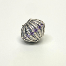 Authentic Pandora Silver Large Purple CZ Show Stopper XL Bead SPECIAL!