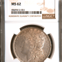 1889 NGC MS62  $1 Morgan Silver Dollar NGC MS62 GRADED
