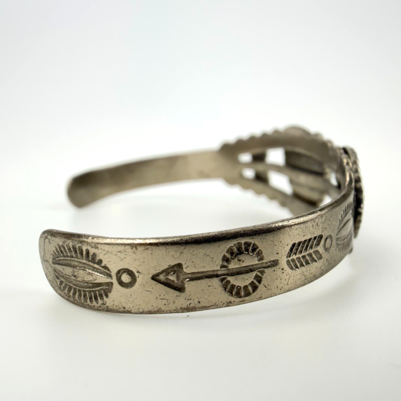 Vintage Bell Trading Post Turquoise Nickel Silver Southwestern Cuff Bracelet