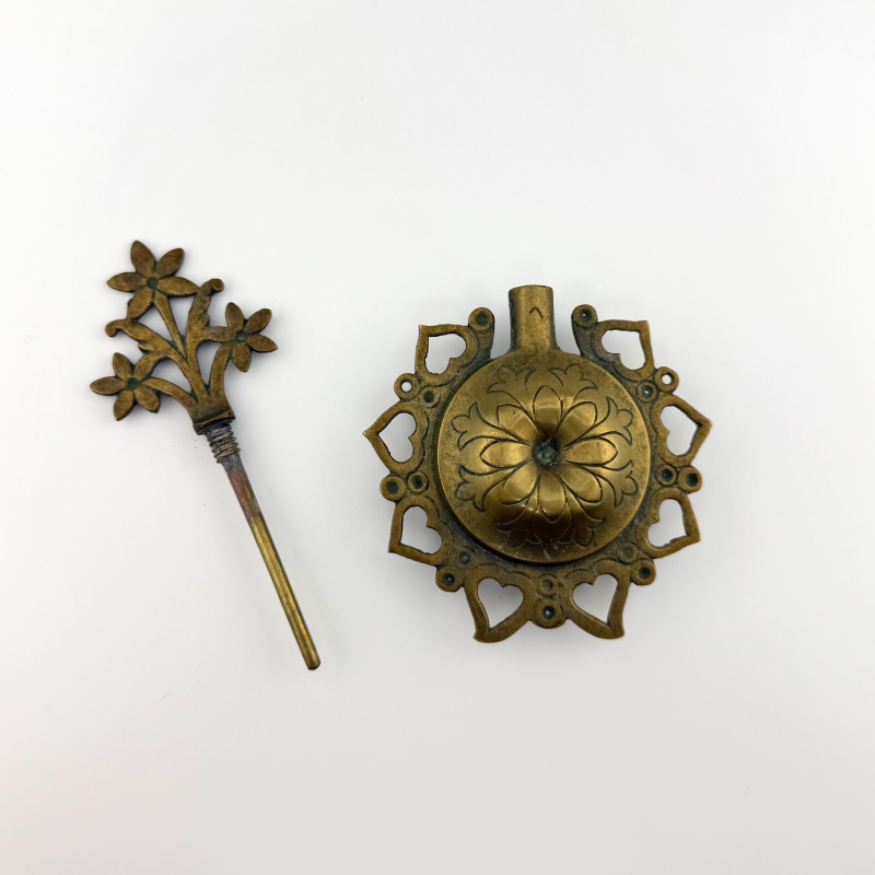 Antique Old Rare Islamic Brass Kohl Container Surma Dani - Eyeliner Pot