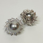 Silver Clip-On Earrings CZ and Faux Perl